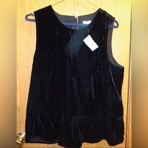 J. Crew Black Velvet Tank Top